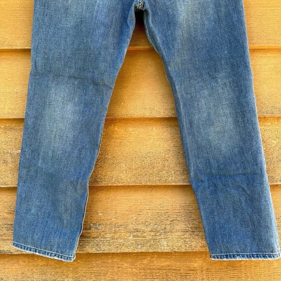 Free People Blue Denim Straight Cropped Boyfriend Style Jeans Size 30 - Picture 11 of 13